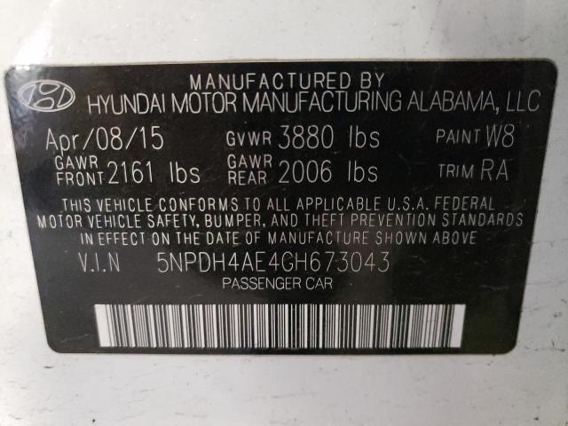 Photo 11 VIN: 5NPDH4AE4GH673043 - HYUNDAI ELANTRA SE 