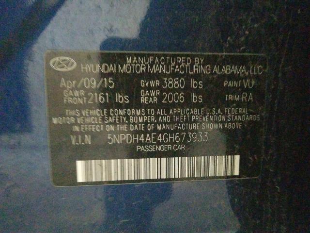 Photo 9 VIN: 5NPDH4AE4GH673933 - HYUNDAI ELANTRA SE 