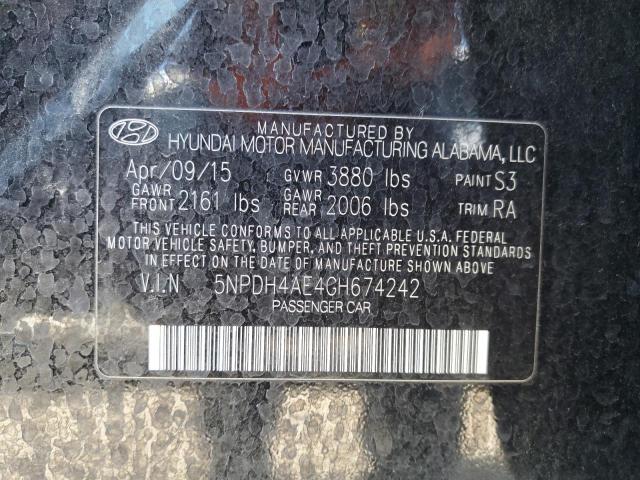 Photo 9 VIN: 5NPDH4AE4GH674242 - HYUNDAI ELANTRA SE 