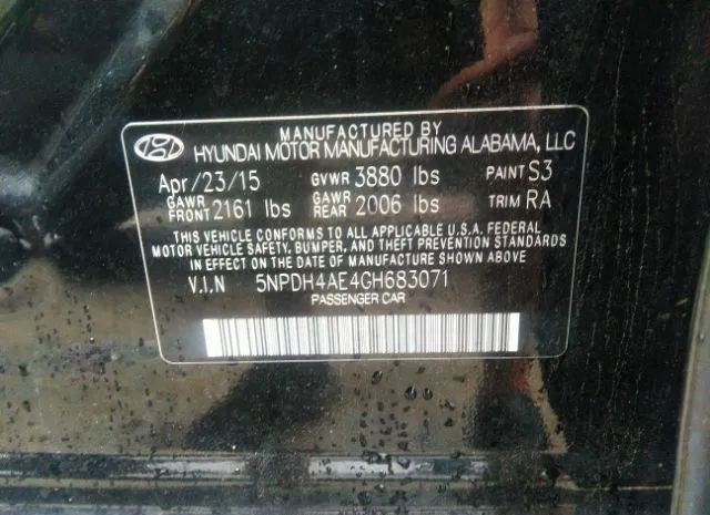 Photo 8 VIN: 5NPDH4AE4GH683071 - HYUNDAI ELANTRA 