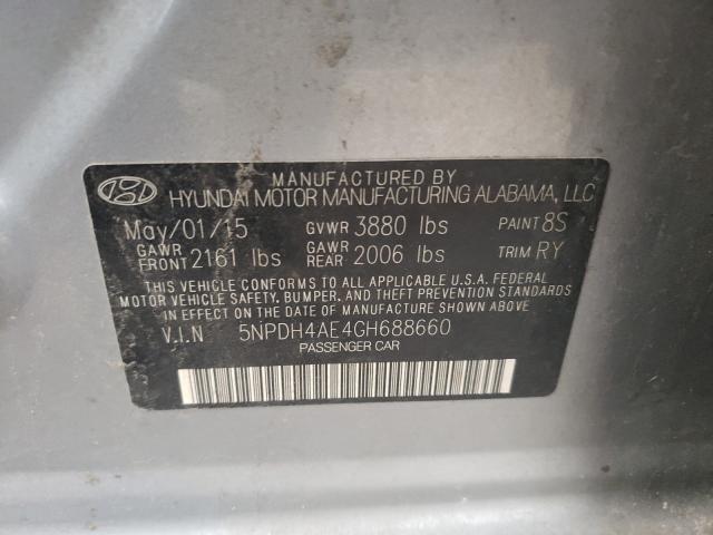 Photo 9 VIN: 5NPDH4AE4GH688660 - HYUNDAI ELANTRA SE 