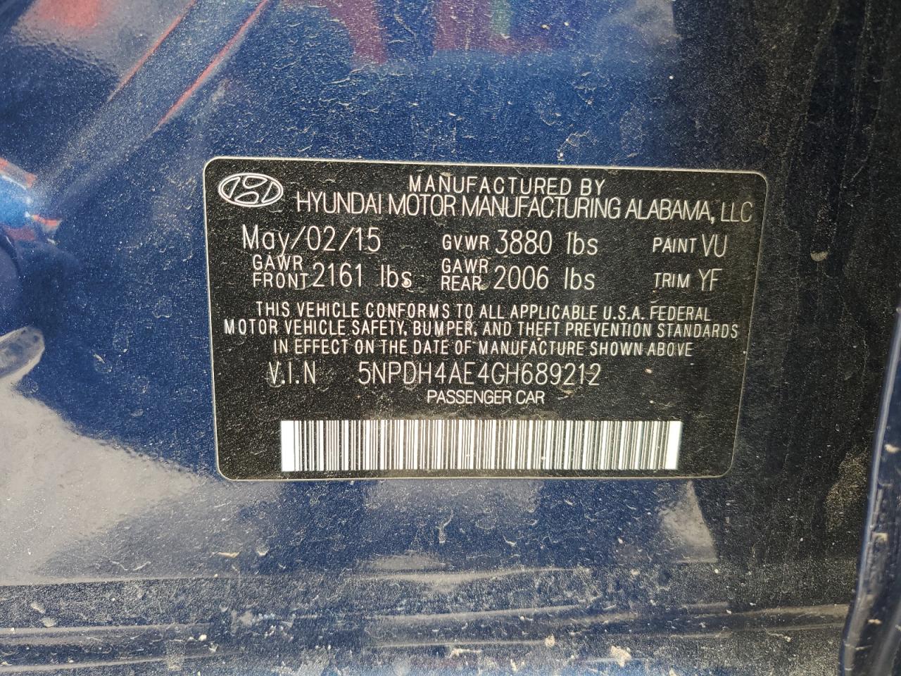 Photo 12 VIN: 5NPDH4AE4GH689212 - HYUNDAI ELANTRA 