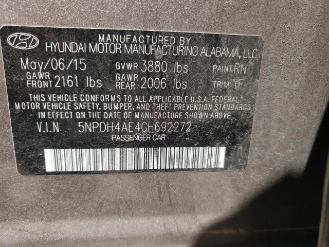 Photo 9 VIN: 5NPDH4AE4GH692272 - HYUNDAI ELANTRA SE 