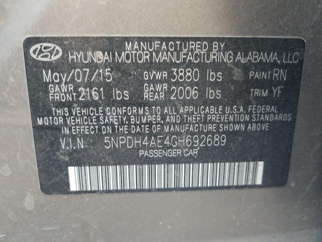 Photo 9 VIN: 5NPDH4AE4GH692689 - HYUNDAI ELANTRA SE 