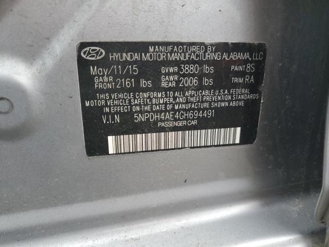 Photo 11 VIN: 5NPDH4AE4GH694491 - HYUNDAI ELANTRA SE 