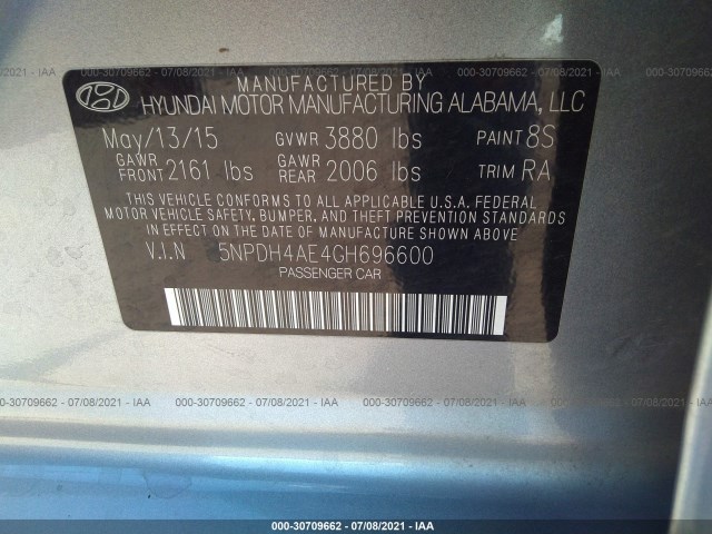 Photo 8 VIN: 5NPDH4AE4GH696600 - HYUNDAI ELANTRA 