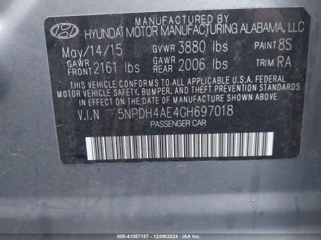 Photo 8 VIN: 5NPDH4AE4GH697018 - HYUNDAI ELANTRA 