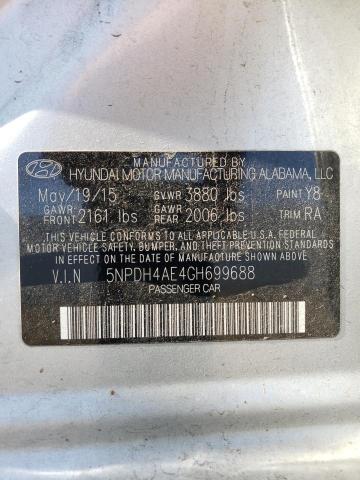 Photo 9 VIN: 5NPDH4AE4GH699688 - HYUNDAI ELANTRA 