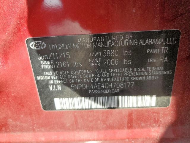 Photo 11 VIN: 5NPDH4AE4GH708177 - HYUNDAI ELANTRA SE 