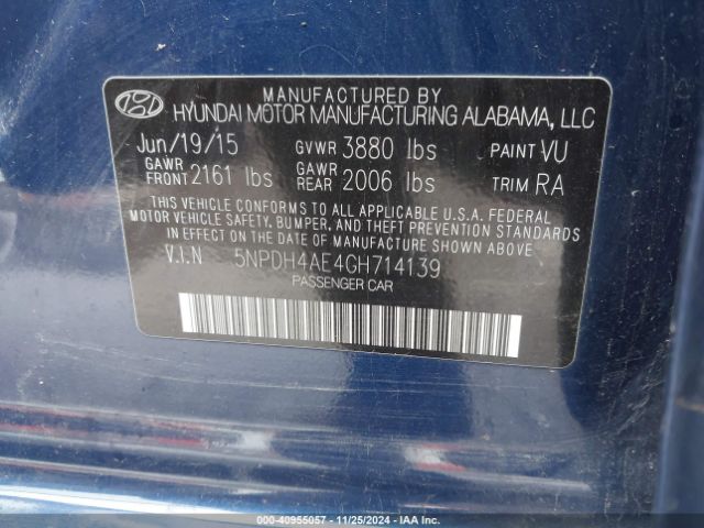 Photo 8 VIN: 5NPDH4AE4GH714139 - HYUNDAI ELANTRA 