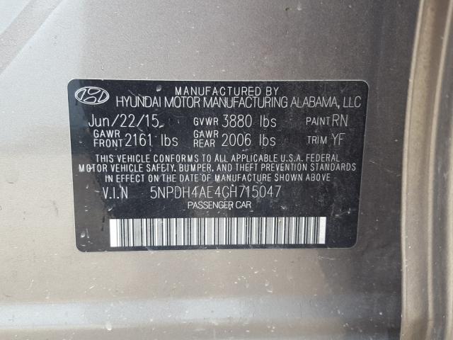 Photo 9 VIN: 5NPDH4AE4GH715047 - HYUNDAI ELANTRA SE 