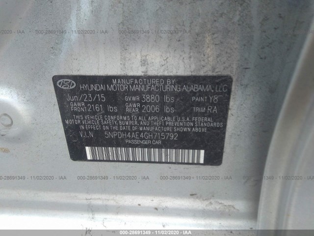 Photo 8 VIN: 5NPDH4AE4GH715792 - HYUNDAI ELANTRA 