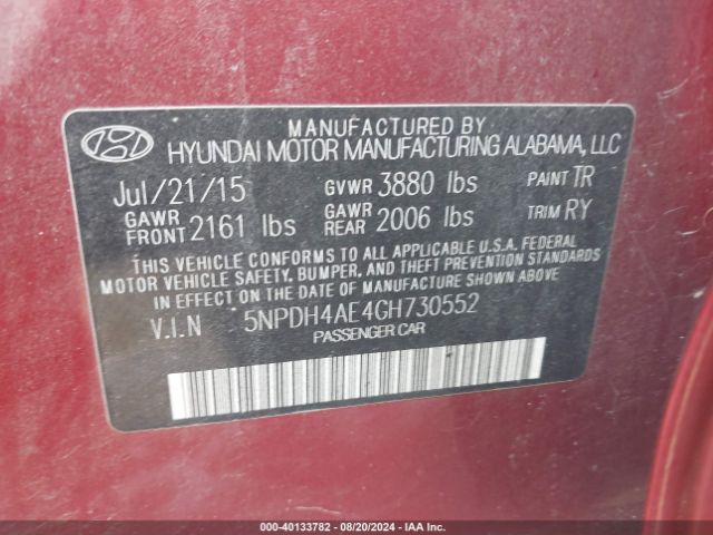 Photo 8 VIN: 5NPDH4AE4GH730552 - HYUNDAI ELANTRA 