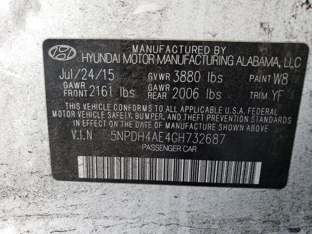 Photo 11 VIN: 5NPDH4AE4GH732687 - HYUNDAI ELANTRA 