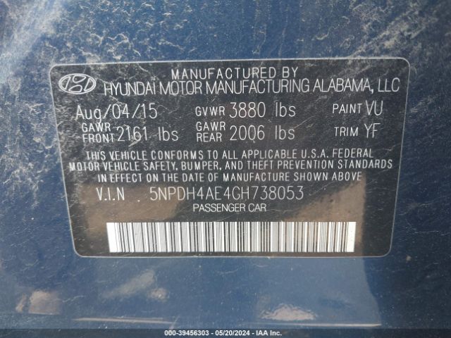 Photo 8 VIN: 5NPDH4AE4GH738053 - HYUNDAI ELANTRA 