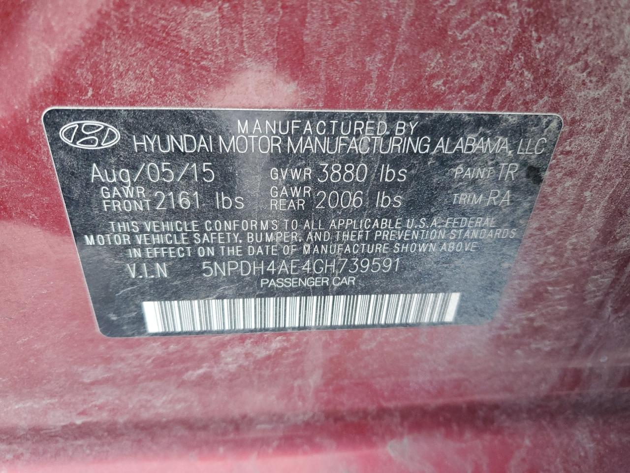 Photo 12 VIN: 5NPDH4AE4GH739591 - HYUNDAI ELANTRA 