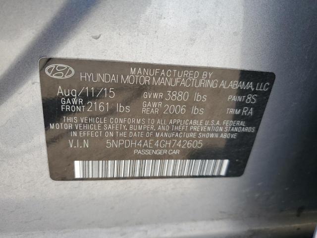 Photo 11 VIN: 5NPDH4AE4GH742605 - HYUNDAI ELANTRA SE 