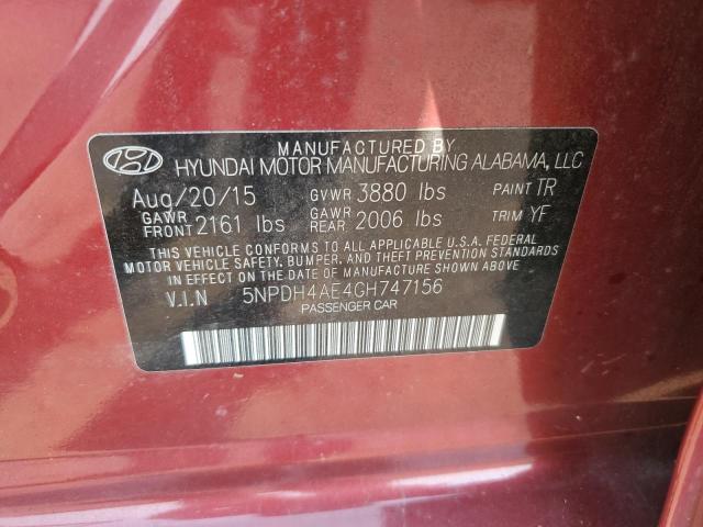 Photo 11 VIN: 5NPDH4AE4GH747156 - HYUNDAI ELANTRA SE 