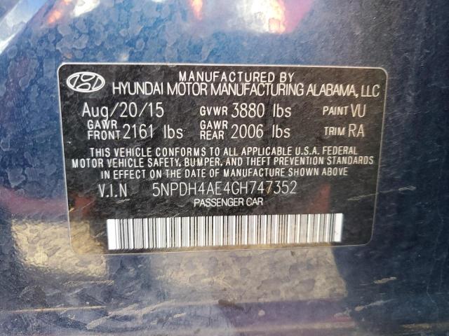 Photo 11 VIN: 5NPDH4AE4GH747352 - HYUNDAI ELANTRA 