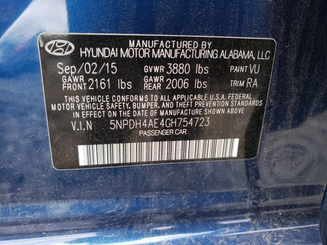 Photo 9 VIN: 5NPDH4AE4GH754723 - HYUNDAI ELANTRA SE 