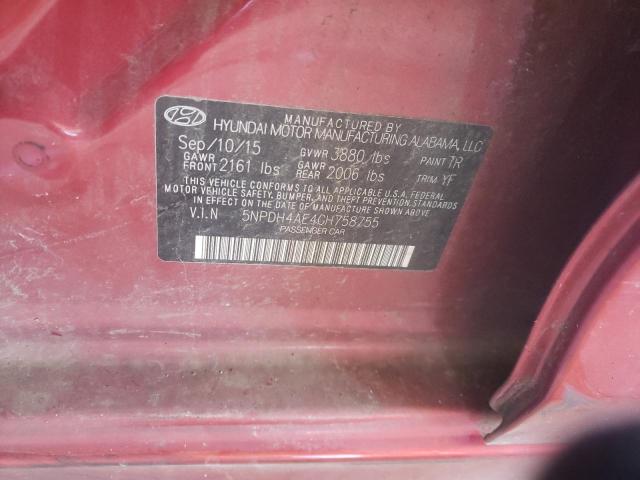 Photo 9 VIN: 5NPDH4AE4GH758755 - HYUNDAI ELANTRA SE 