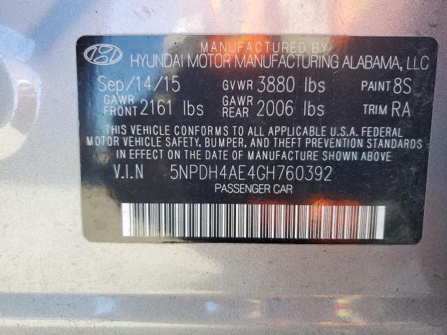 Photo 11 VIN: 5NPDH4AE4GH760392 - HYUNDAI ELANTRA 