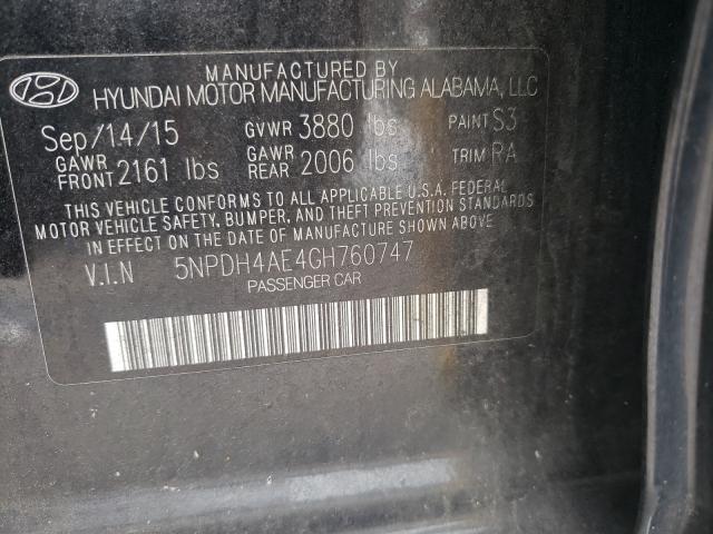 Photo 9 VIN: 5NPDH4AE4GH760747 - HYUNDAI ELANTRA SE 