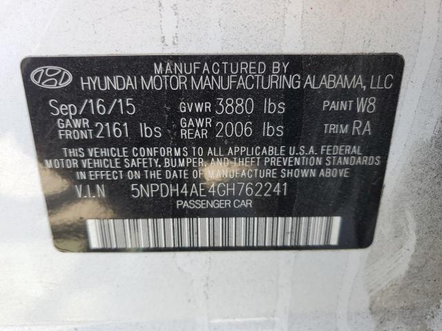 Photo 9 VIN: 5NPDH4AE4GH762241 - HYUNDAI ELANTRA SE 