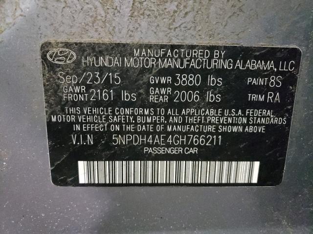 Photo 9 VIN: 5NPDH4AE4GH766211 - HYUNDAI ELANTRA SE 