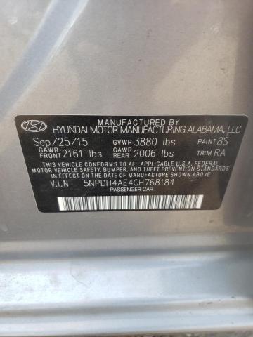 Photo 11 VIN: 5NPDH4AE4GH768184 - HYUNDAI ELANTRA SE 