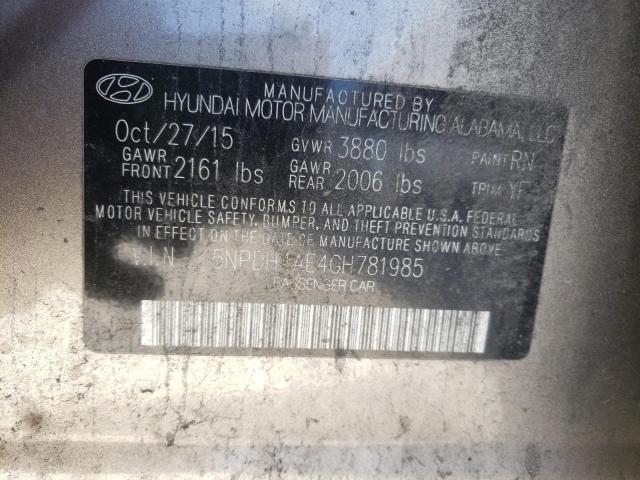 Photo 9 VIN: 5NPDH4AE4GH781985 - HYUNDAI ELANTRA SE 