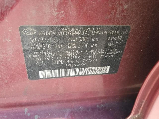 Photo 11 VIN: 5NPDH4AE4GH782294 - HYUNDAI ELANTRA SE 