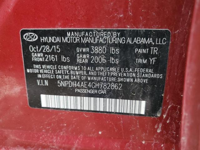 Photo 11 VIN: 5NPDH4AE4GH782862 - HYUNDAI ELANTRA SE 