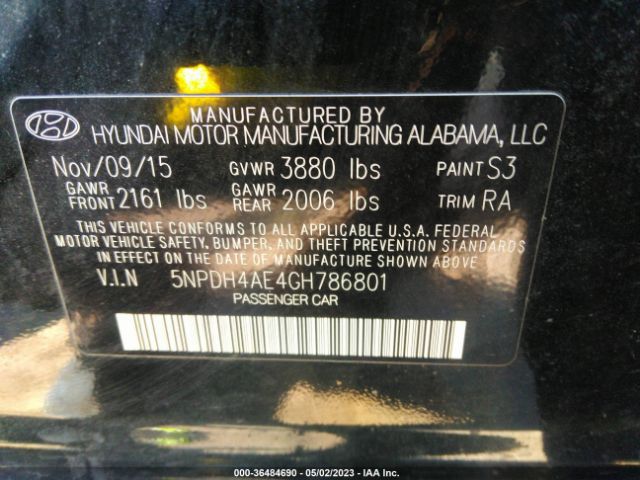 Photo 8 VIN: 5NPDH4AE4GH786801 - HYUNDAI ELANTRA 