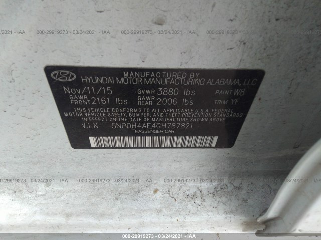 Photo 8 VIN: 5NPDH4AE4GH787821 - HYUNDAI ELANTRA 