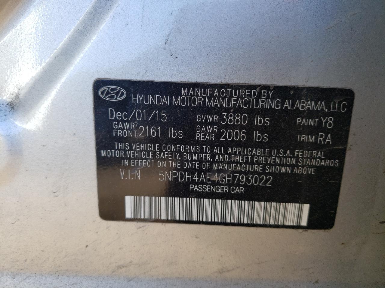 Photo 11 VIN: 5NPDH4AE4GH793022 - HYUNDAI ELANTRA 