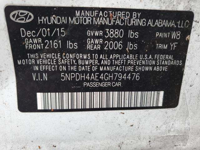 Photo 11 VIN: 5NPDH4AE4GH794476 - HYUNDAI ELANTRA SE 