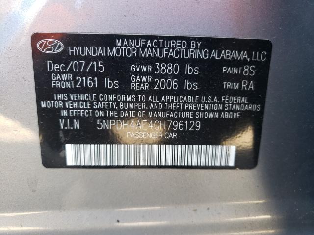 Photo 9 VIN: 5NPDH4AE4GH796129 - HYUNDAI ELANTRA SE 