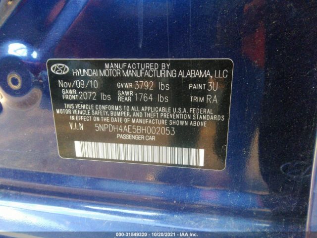 Photo 8 VIN: 5NPDH4AE5BH002053 - HYUNDAI ELANTRA 