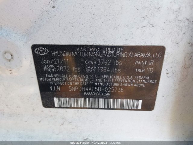 Photo 8 VIN: 5NPDH4AE5BH025736 - HYUNDAI ELANTRA 