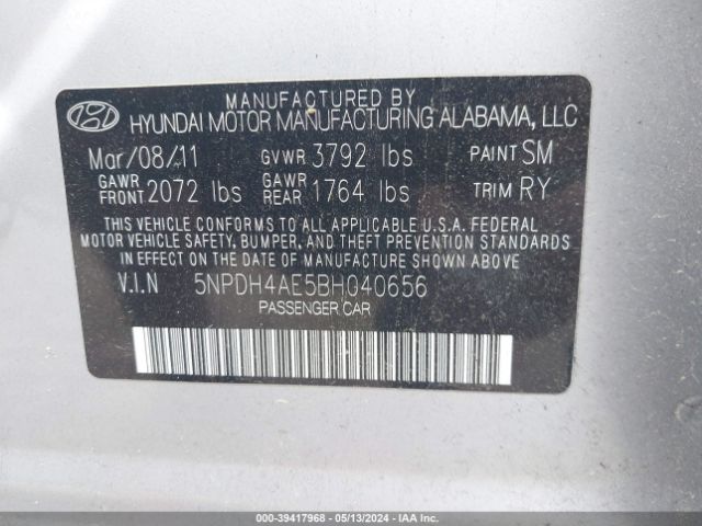 Photo 8 VIN: 5NPDH4AE5BH040656 - HYUNDAI ELANTRA 