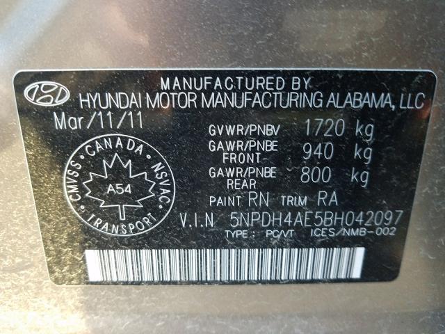 Photo 8 VIN: 5NPDH4AE5BH042097 - HYUNDAI ELANTRA GL 