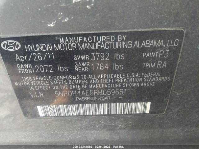 Photo 8 VIN: 5NPDH4AE5BH059661 - HYUNDAI ELANTRA 