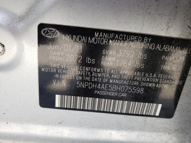 Photo 9 VIN: 5NPDH4AE5BH075598 - HYUNDAI ELANTRA GL 