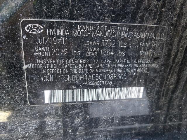 Photo 9 VIN: 5NPDH4AE5CH088305 - HYUNDAI ELANTRA GL 