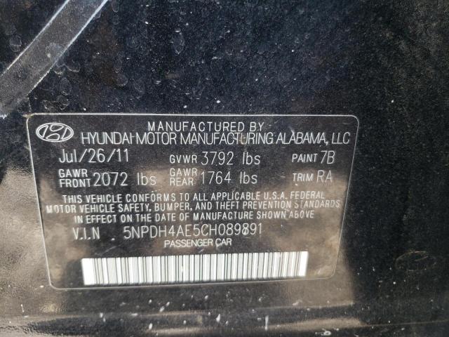 Photo 9 VIN: 5NPDH4AE5CH089891 - HYUNDAI ELANTRA GL 