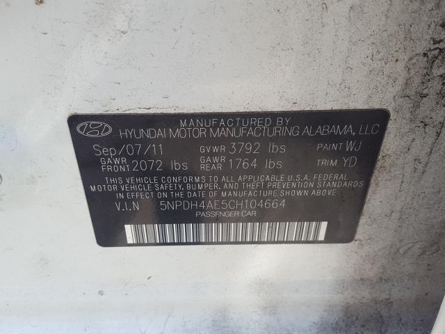 Photo 9 VIN: 5NPDH4AE5CH104664 - HYUNDAI ELANTRA GL 