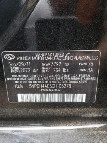 Photo 12 VIN: 5NPDH4AE5CH105278 - HYUNDAI ELANTRA GL 