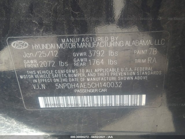 Photo 8 VIN: 5NPDH4AE5CH140032 - HYUNDAI ELANTRA 