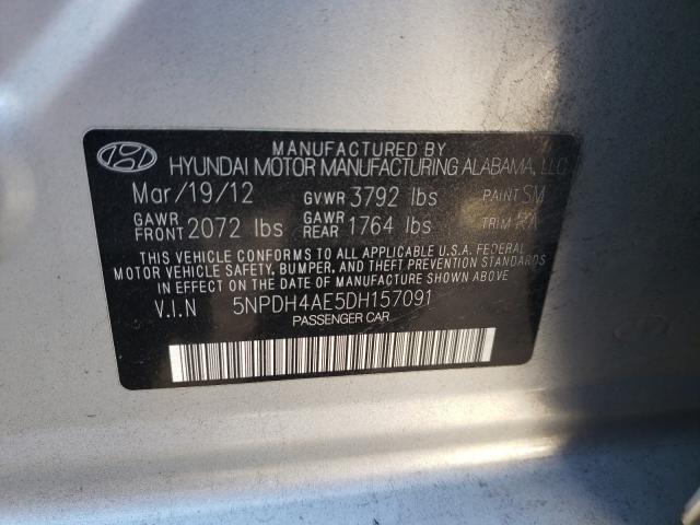 Photo 9 VIN: 5NPDH4AE5DH157091 - HYUNDAI ELANTRA GL 